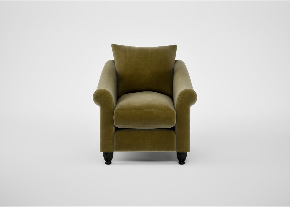 Devon Armchair Smart Luxe Velvet Peridot / Black