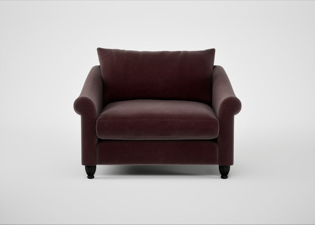 Devon Loveseat Smart Luxe Velvet Acorn / Black