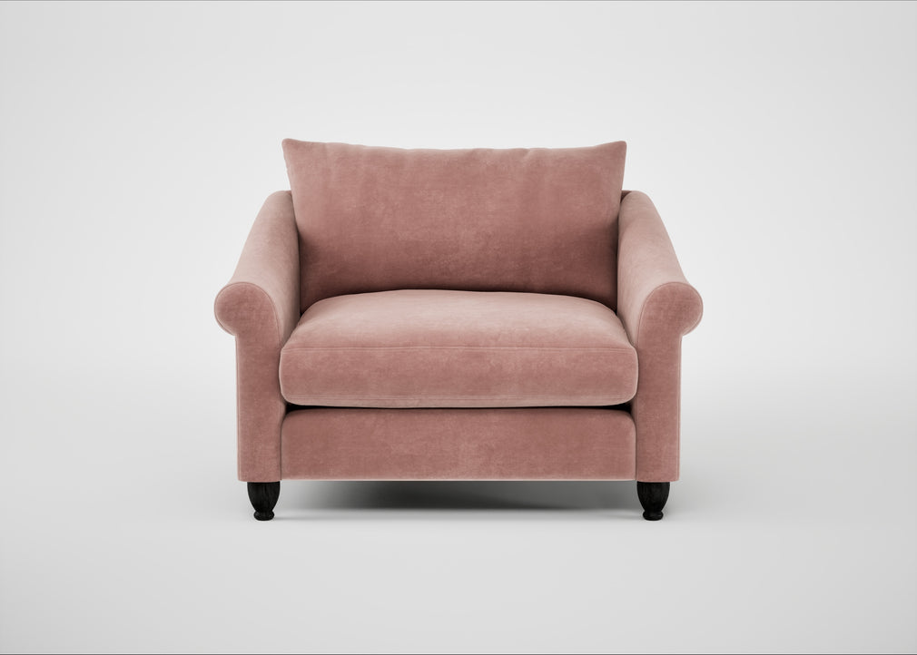 Devon Loveseat Smart Luxe Velvet Dusky Pink / Black