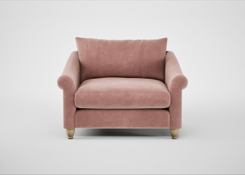 Devon Loveseat Smart Luxe Velvet Dusky Pink / Natural