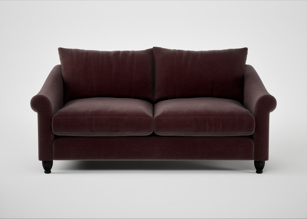 Devon 3 Seater Sofa Smart Luxe Velvet Acorn / Black