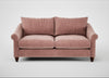 Devon 3 Seater Sofa Smart Luxe Velvet Dusky Pink / Walnut Stained