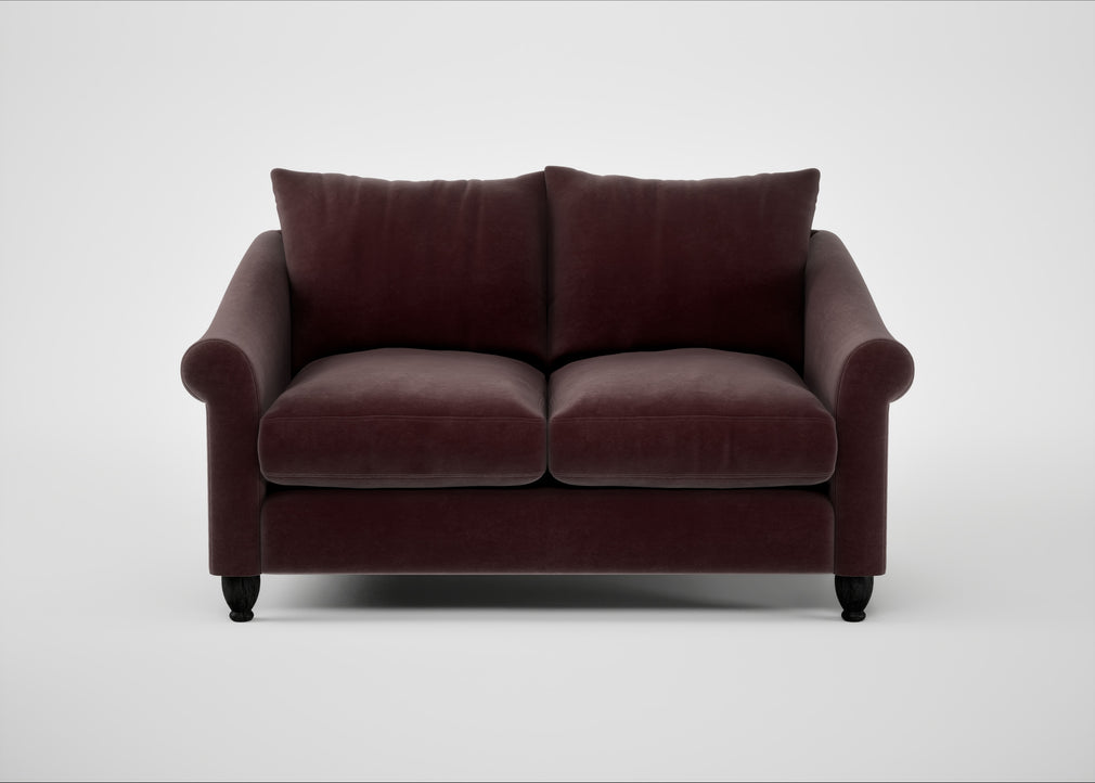 Devon 2 Seater Sofa Smart Luxe Velvet Acorn / Black