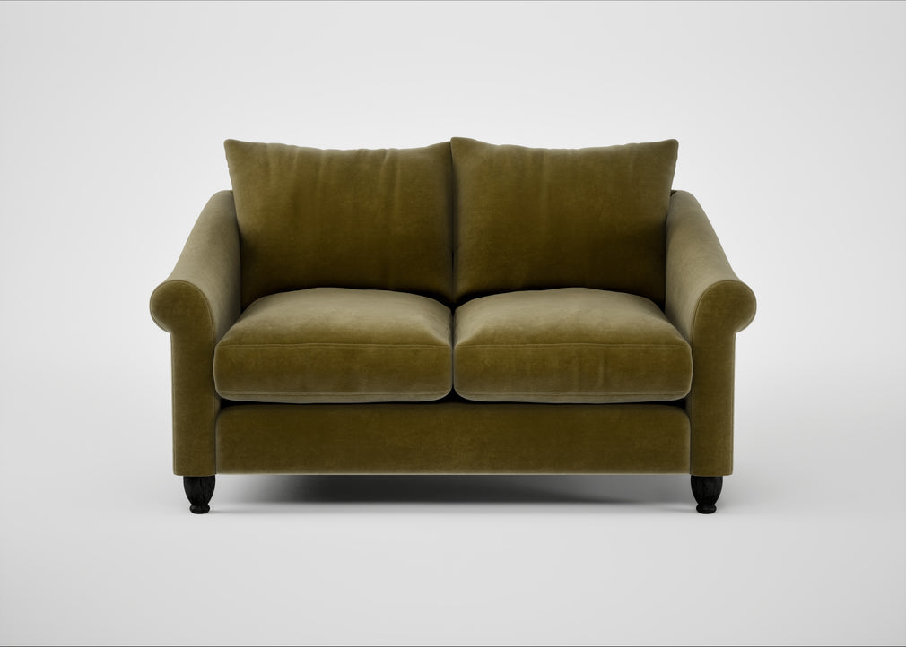 Devon 2 Seater Sofa Smart Luxe Velvet Peridot / Black