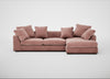 Cumulus Right Hand Facing Corner Sofa Smart Luxe Velvet Dusky Pink