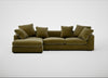 Cumulus Left Hand Facing Corner Sofa Smart Luxe Velvet Peridot
