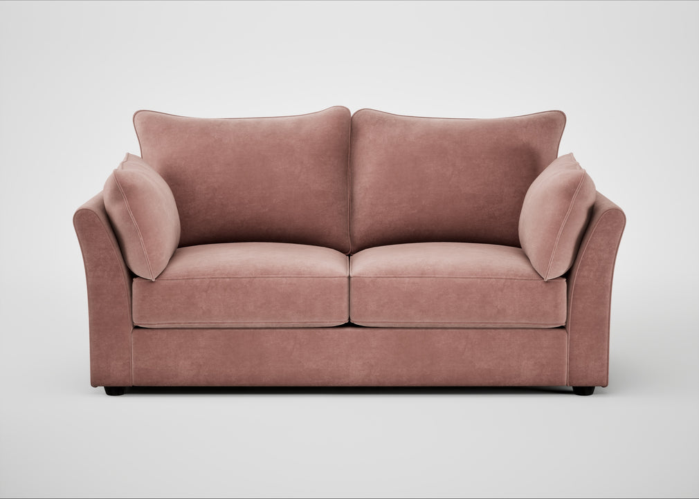 Tailor 3 Seater Sofa Smart Luxe Velvet Dusky Pink / Black