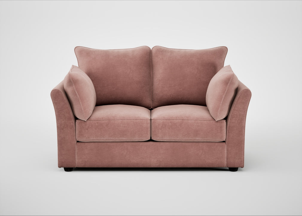 Tailor 2 Seater Sofa Smart Luxe Velvet Dusky Pink / Black