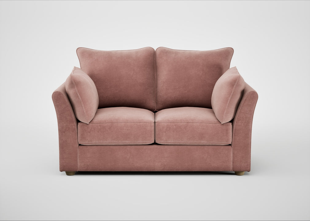 Tailor 2 Seater Sofa Smart Luxe Velvet Dusky Pink / Natural