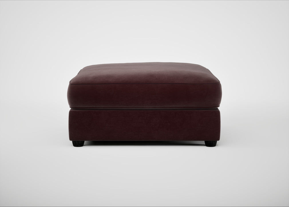 Tailor Square Footstool Smart Luxe Velvet Acorn / Black