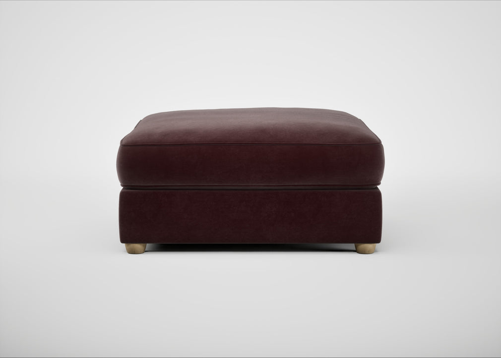 Tailor Square Footstool Smart Luxe Velvet Acorn / Natural