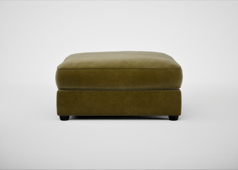 Tailor Square Footstool Smart Luxe Velvet Peridot / Black