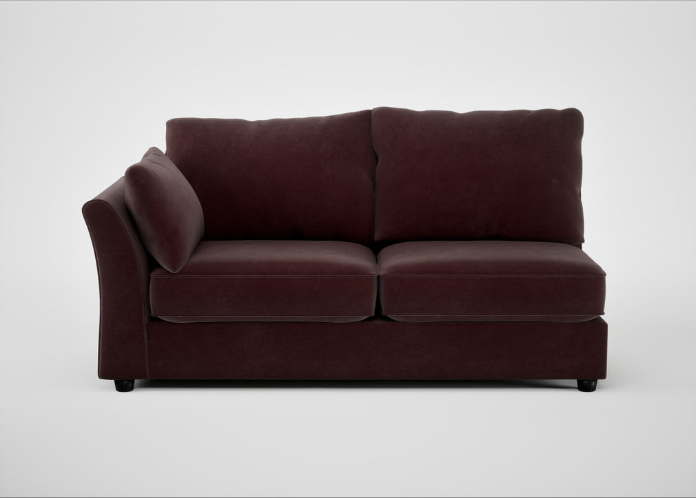 Tailor Large Left Hand Facing Corner Sofa Smart Luxe Velvet Acorn / Black