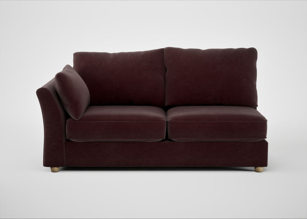 Tailor Large Left Hand Facing Corner Sofa Smart Luxe Velvet Acorn / Natural