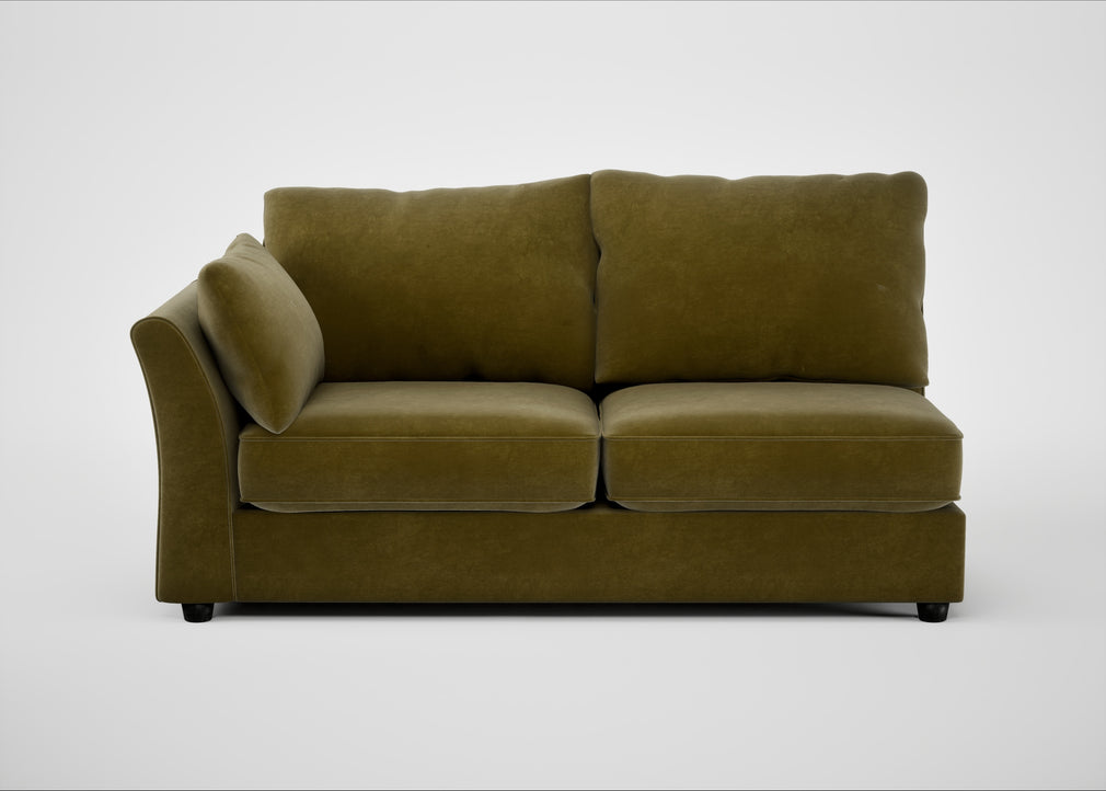 Tailor Large Left Hand Facing Corner Sofa Smart Luxe Velvet Peridot / Black