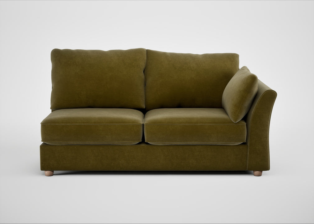 Tailor Large Right Hand Facing Corner Unit Smart Luxe Velvet Peridot / Natural