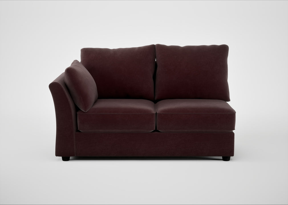 Tailor Medium Left Hand Facing Corner Unit Smart Luxe Velvet Acorn / Black