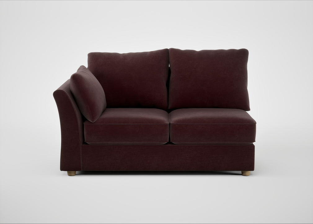 Tailor Medium Left Hand Facing Corner Unit Smart Luxe Velvet Acorn / Natural