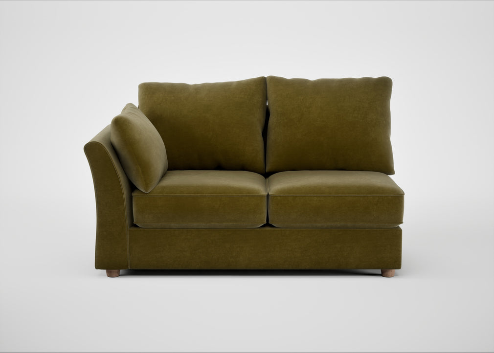 Tailor Medium Left Hand Facing Corner Unit Smart Luxe Velvet Peridot / Natural