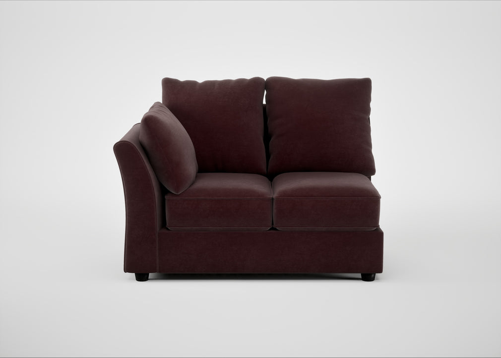 Tailor Double Left Hand Facing Corner Unit Smart Luxe Velvet Acorn / Black