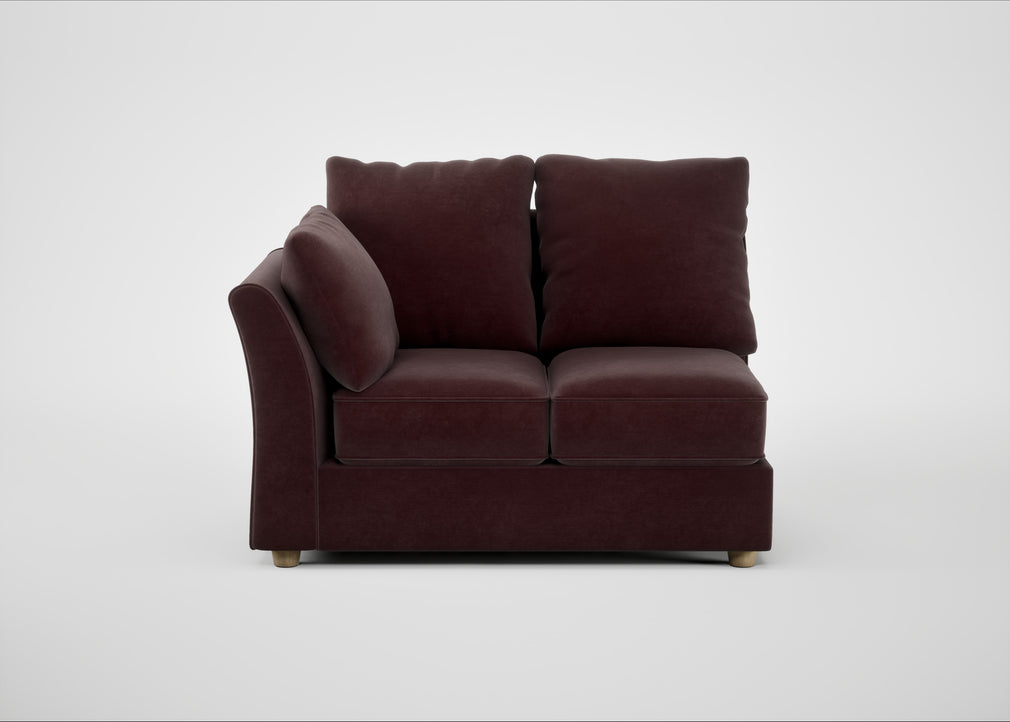 Tailor Double Left Hand Facing Corner Unit Smart Luxe Velvet Acorn / Natural