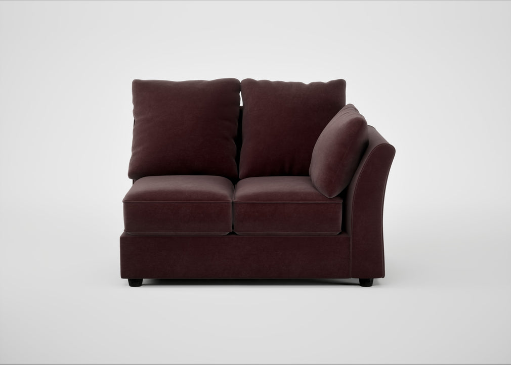 Tailor Double Right Hand Facing Corner Unit Smart Luxe Velvet Acorn / Black