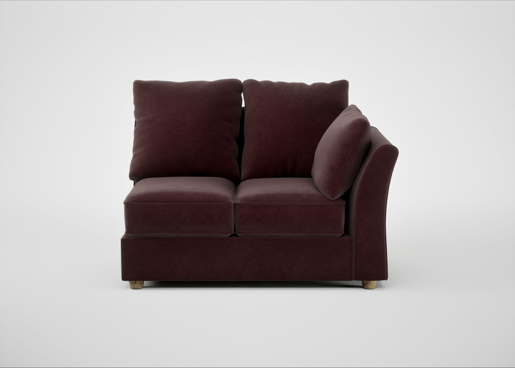 Tailor Double Right Hand Facing Corner Unit Smart Luxe Velvet Acorn / Natural