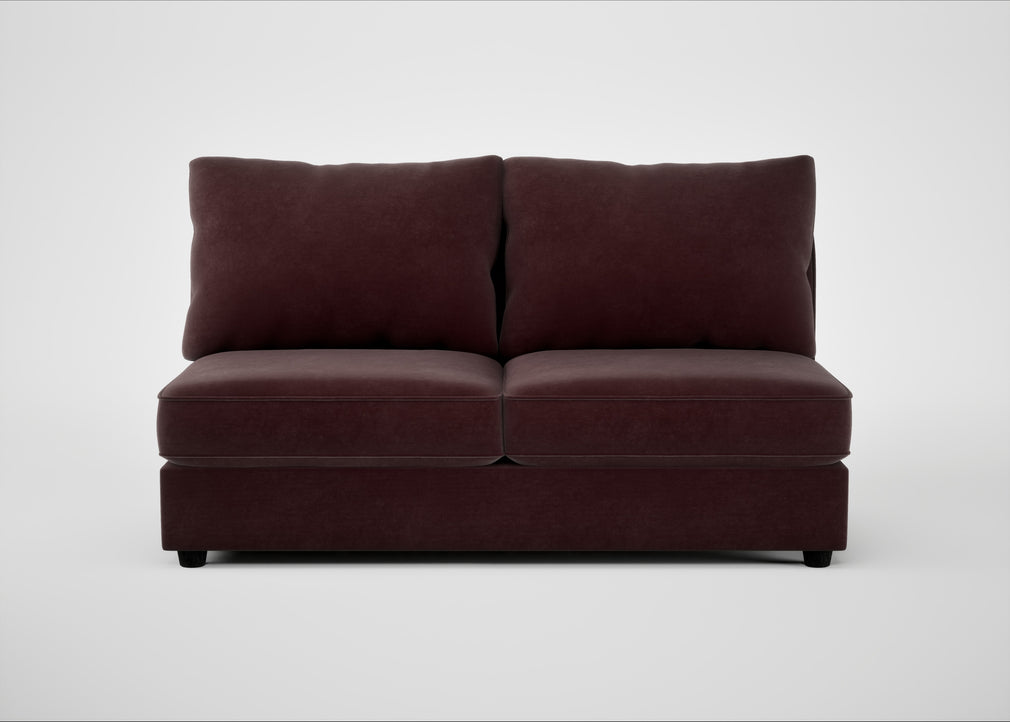 Tailor Large Armless Unit Smart Luxe Velvet Acorn / Black