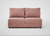 Tailor Large Armless Unit Smart Luxe Velvet Dusky Pink / Black