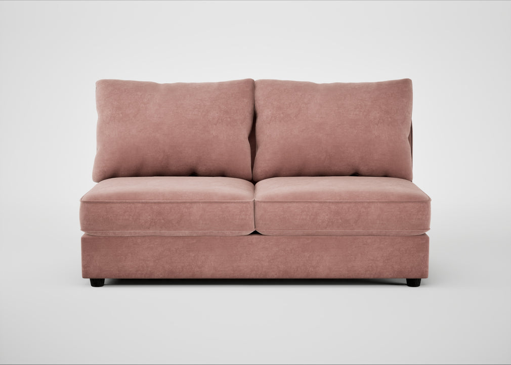 Tailor Large Armless Unit Smart Luxe Velvet Dusky Pink / Black