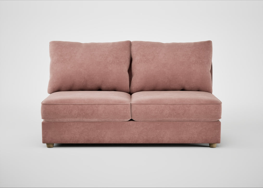 Tailor Large Armless Unit Smart Luxe Velvet Dusky Pink / Natural
