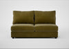 Tailor Large Armless Unit Smart Luxe Velvet Peridot / Black