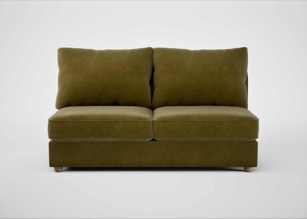 Tailor Large Armless Unit Smart Luxe Velvet Peridot / Natural