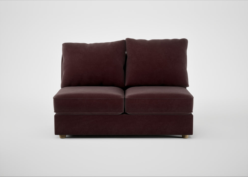 Tailor Medium Armless Unit Smart Luxe Velvet Acorn / Natural