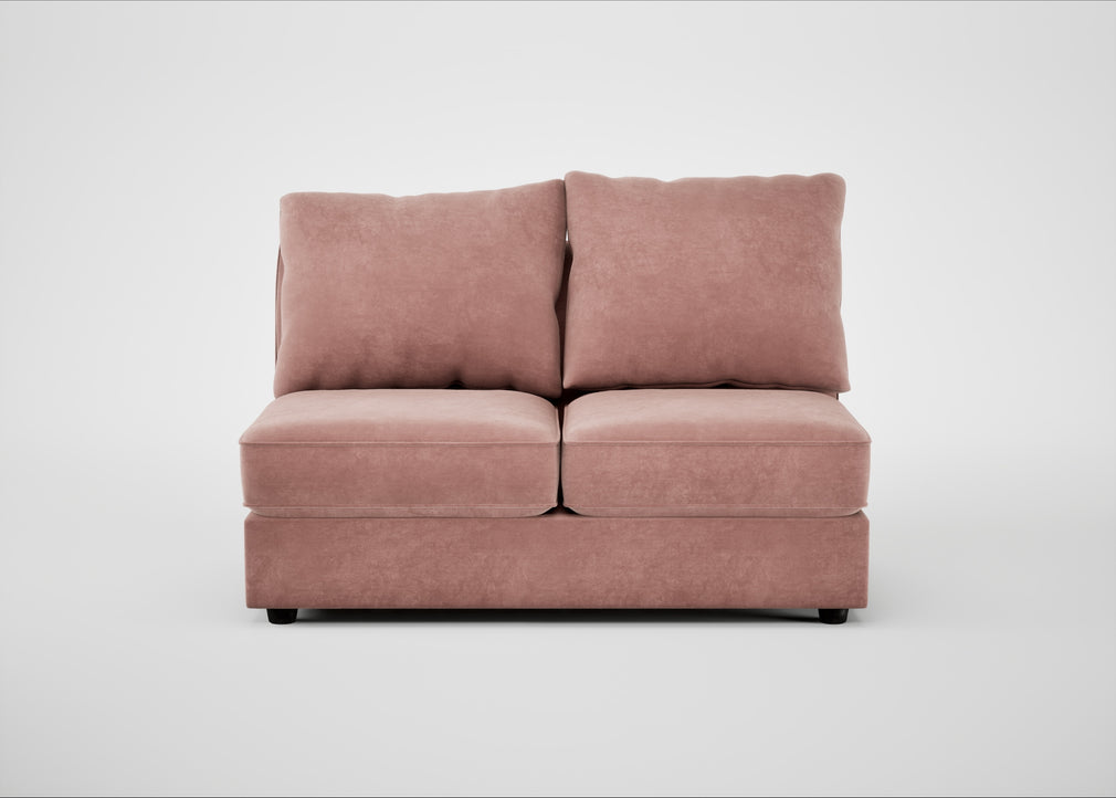 Tailor Medium Armless Unit Smart Luxe Velvet Dusky Pink / Black