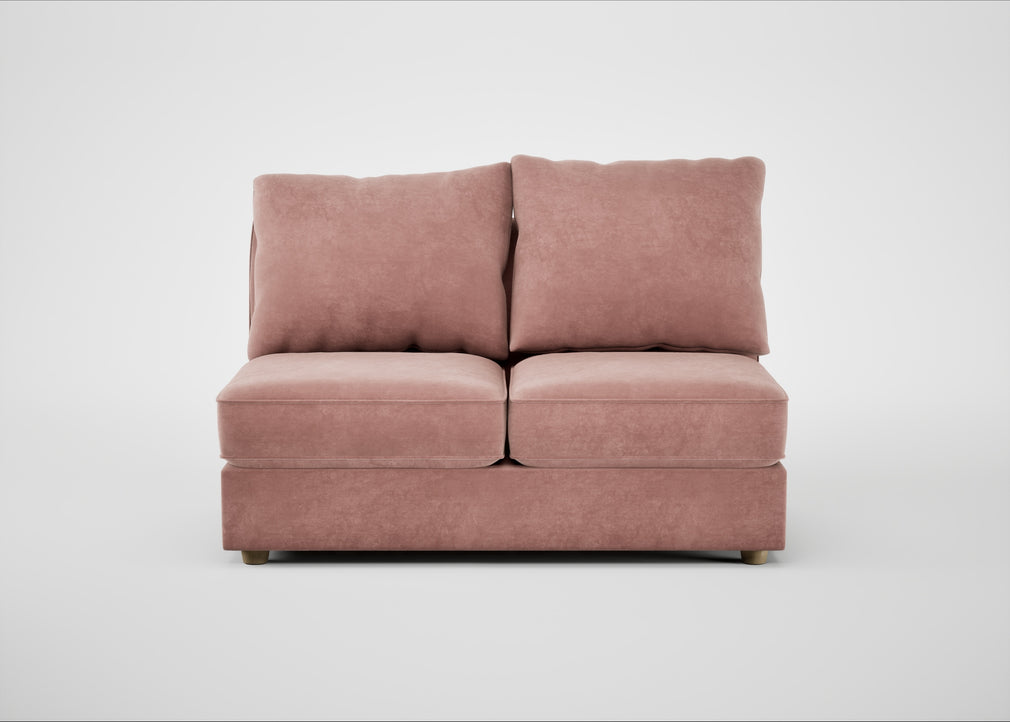 Tailor Medium Armless Unit Smart Luxe Velvet Dusky Pink / Natural