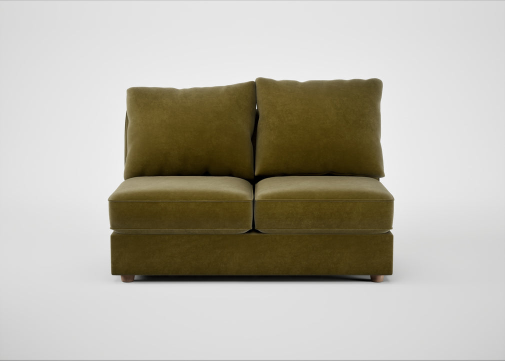 Tailor Medium Armless Unit Smart Luxe Velvet Peridot / Natural