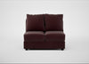Tailor Double Armless Unit Smart Luxe Velvet Acorn / Black