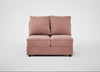 Tailor Double Armless Unit Smart Luxe Velvet Dusky Pink / Black