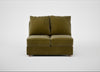 Tailor Double Armless Unit Smart Luxe Velvet Peridot / Natural
