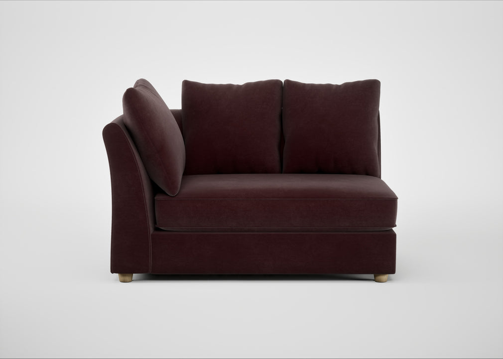 Tailor Large Curved Left Hand Facing Corner Unit Smart Luxe Velvet Acorn / Natural