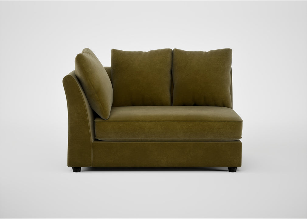 Tailor Large Curved Left Hand Facing Corner Unit Smart Luxe Velvet Peridot / Black