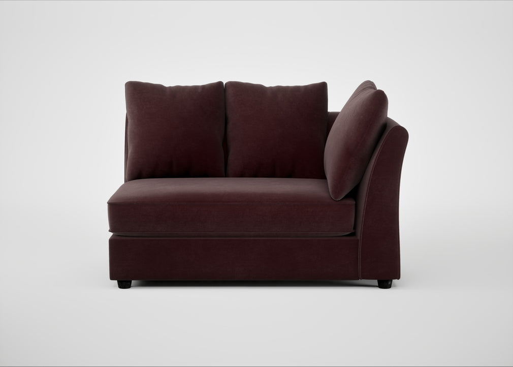 Tailor Large Curved Right Hand Facing Corner Unit Smart Luxe Velvet Acorn / Black