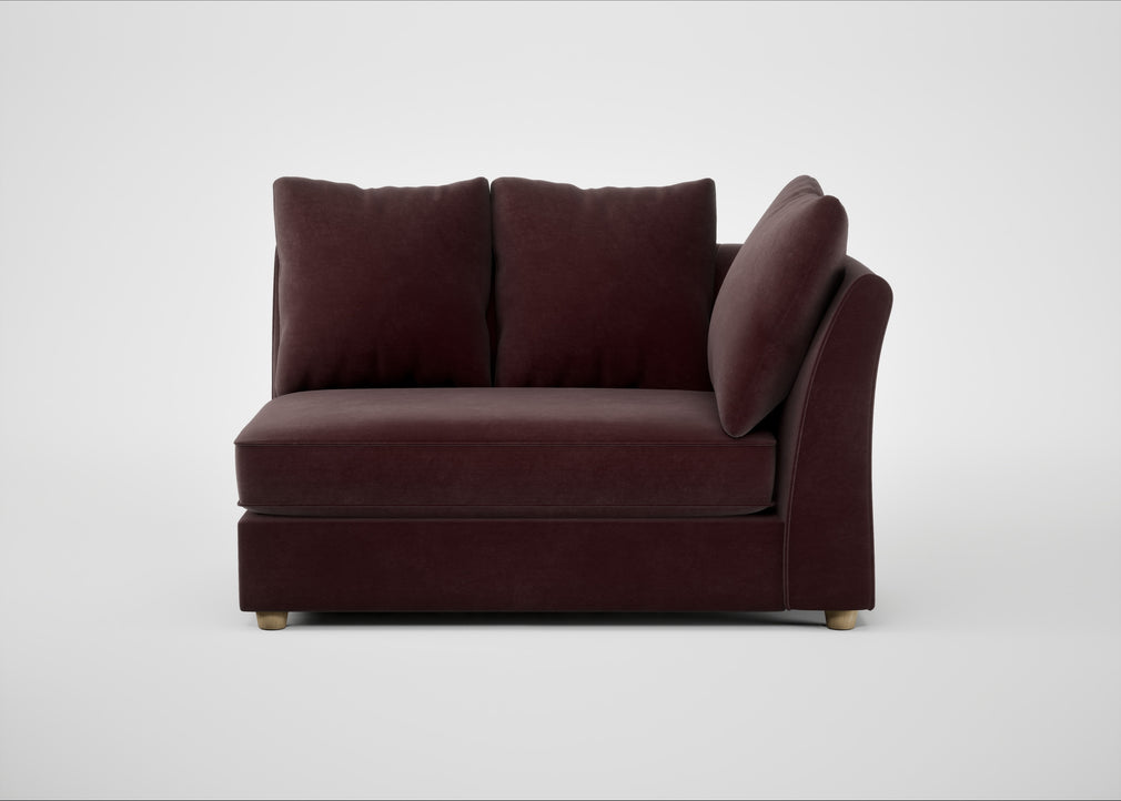 Tailor Large Curved Right Hand Facing Corner Unit Smart Luxe Velvet Acorn / Natural