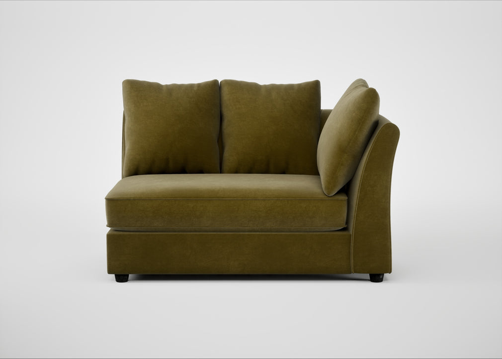 Tailor Large Curved Right Hand Facing Corner Unit Smart Luxe Velvet Peridot / Black