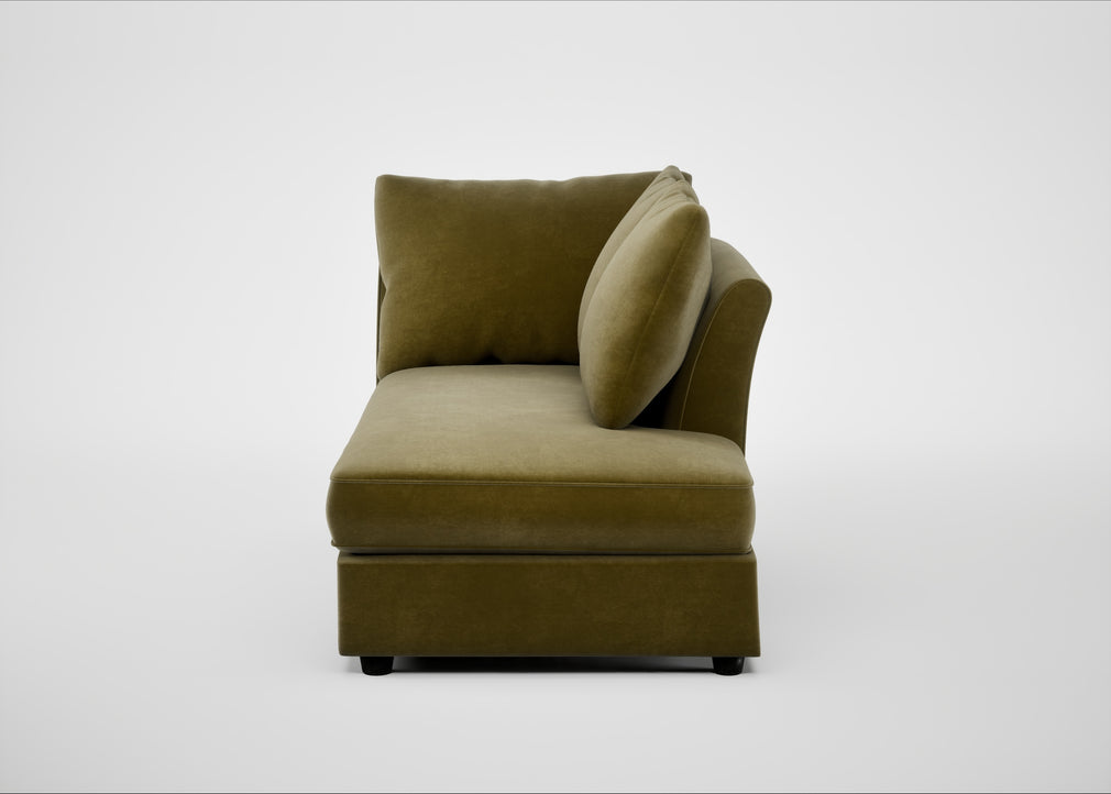 Tailor Right Hand Facing Chaise Unit Smart Luxe Velvet Peridot / Black