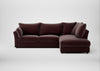Tailor Right Hand Facing Corner Sofa Smart Luxe Velvet Acorn / Walnut Stained