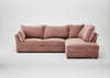 Tailor Right Hand Facing Corner Sofa Smart Luxe Velvet Dusky Pink / Walnut Stained