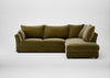 Tailor Right Hand Facing Corner Sofa Smart Luxe Velvet Peridot / Walnut Stained