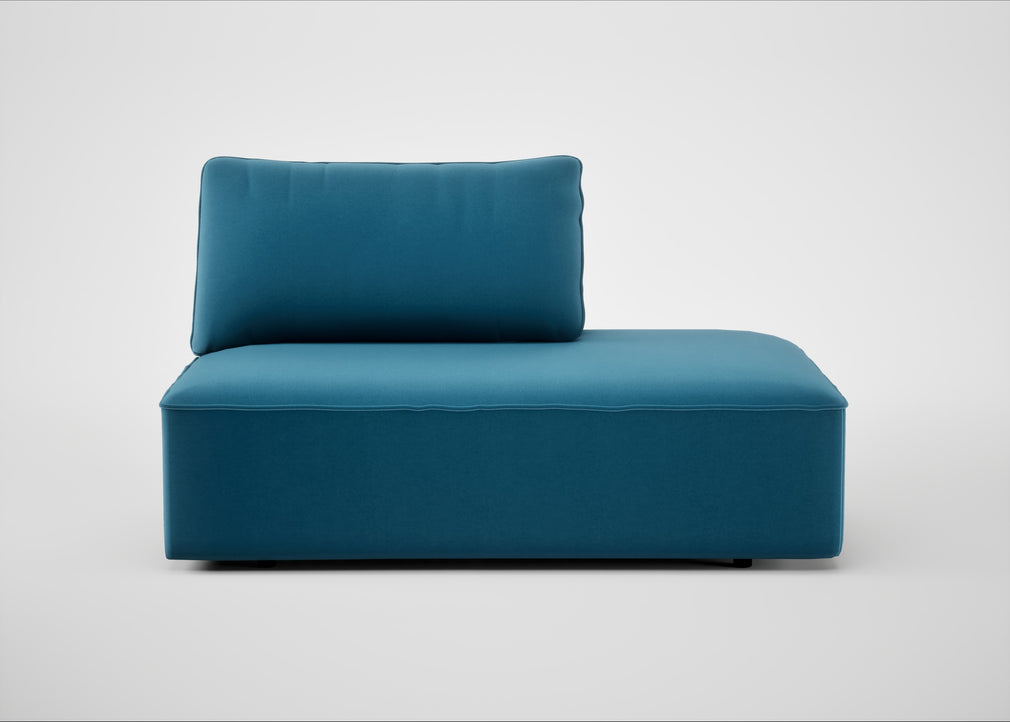Morven Right Hand Facing Open End Unit Smart Velvet Ocean Blue